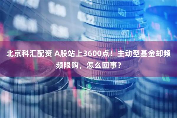 北京科汇配资 A股站上3600点！主动型基金却频频限购，怎么回事？