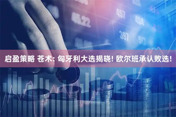 启盈策略 苍术: 匈牙利大选揭晓! 欧尔班承认败选!